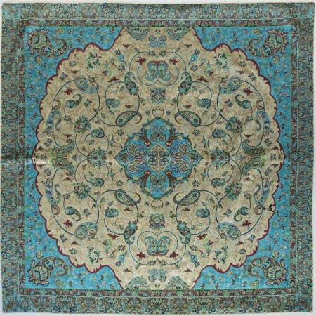 دوخت جانماز با پارچه ترمه سبز