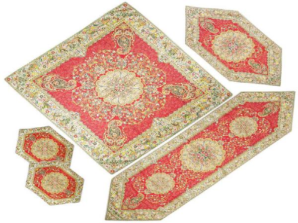 پخش بی واسطه رومیزی ترمه مربعی طرح افشاری